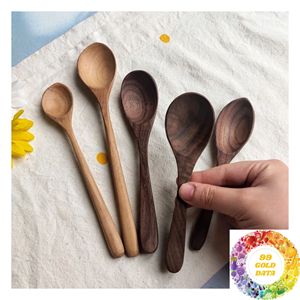 Cuillère de cuisine artisanale en bois de noyer, à grain naturel, pour remuer, cuire, servir et usage domestique en cuisine - Product Image 5