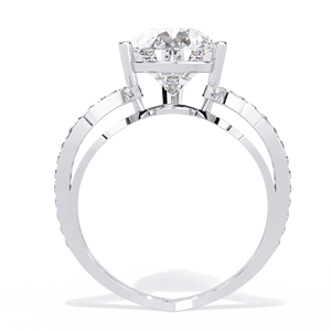Bague de fiançailles en platine avec diamant taille poire et diamants latéraux, certifiée GIA, bijoux de luxe pour femmes - Product Image 3