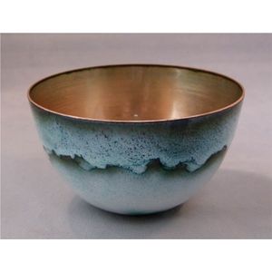 Bol en cuivre émaillé artisanal de qualité supérieure, cadeau de mariage |   Bol artisanal en métal décoratif résistant à la chaleur, style nordique - Product Image 3