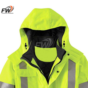 Chaquetas de Seguridad de Alta Visibilidad con Capucha para Invierno, Hechas en Fábrica, con Logotipo Frontal, Impermeables y Transpirables, para la Construcción - Product Image 4