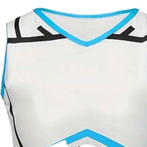 ชุดเชียร์ลีดเดอร์ผู้หญิงคุณภาพสูง ผลิตจากโพลีเอสเตอร์ 100% ระบายอากาศได้ดี  แบบสั่งทำพิเศษ พิมพ์ลายด้านหน้าด้วยเทคนิคการถ่ายเทความร้อน - Product Image 3