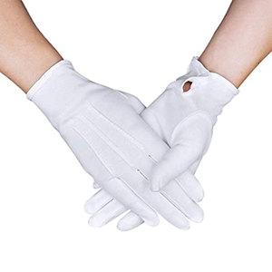 Gants Maçonniques Blancs en Coton Sur Mesure - Gants de Sport et d'Usage Quotidien, Formels, pour Smoking, Garde, Marche, Tailles Personnalisées, Logo, Usage Médical - Product Image 5