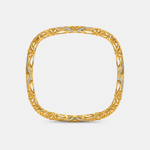 Vintage Filigree Diamond Gold <b>Bangle</b> <b>Bracelet</b> - Product Image 2