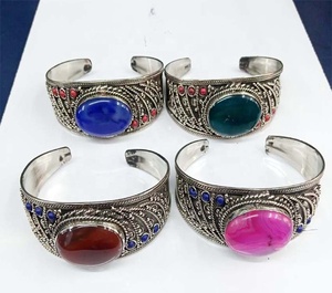 Onyx pierre métal laiton manchette bracelets haute qualité femmes mode bijoux GC-BL-193 prix de gros disponibles - Product Image 1