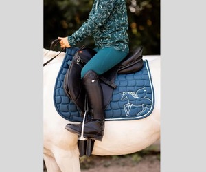 Horse Navy <b>Quilted</b> Saddle Pad With Horse Embroidery Microfiber Fabric Equestrian Saddle Pad Custom Design and logo - Product Image 5