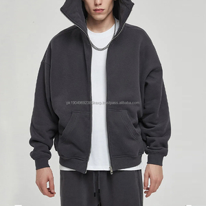 Sweat à capuche zippé en coton 500 g/m² imprimé bouffant personnalisé Streetwear veste vierge lourde ensemble sweat à capuche zippé surdimensionné style masqué - Product Image 2