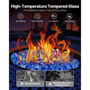 Vetro per Focolare ad Alta Temperatura 20LBS/9KG, Riflettente da 1/2 Pollice, Senza Fumo, per Braciere e Accessori - Product Image 3