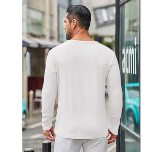 Camisetas de Lujo de Manga Larga de Algodón Doble Mercerizado Lisas a Precio de Fábrica, Colores Sólidos, Poliéster/Algodón de Alta Calidad para Gimnasio y Deportes - Product Image 5