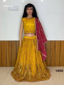Festival Wear Excellent Quality Chinon with Thread & Sequence Embroidery work <b>Kids</b> <b>Lehenga</b> Choli Collection Supplier from Surat - Product Image 5