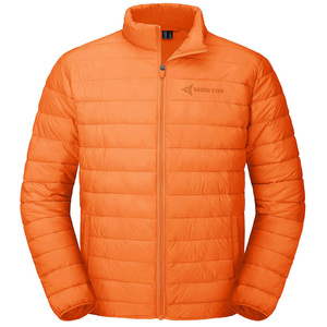 Daizen Star Men's Black Puffer Jacket Stand Collar Zipper Closure Windproof Winter Casual Solid Color Front Logo Regular Fit - Product Image 2