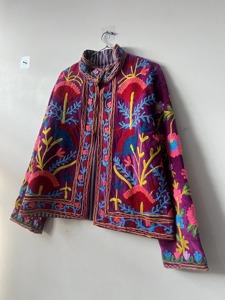Veste Bohème Brodé à Motifs Floraux Col Mandarin Manches Longues Grande Taille pour Femme Style Décontracté Printemps - Product Image 2