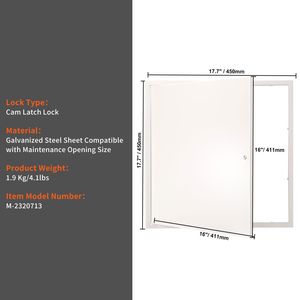 แผงฝ้าเพดานเหล็กสำหรับงานหนัก ขนาด 16 x 16 นิ้ว พร้อมประตูเสริมแรงสำหรับงานประปา ปิดรูผนังยิปซัม แผงปิดรูแบบใหม่ - Product Image 5