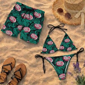 Dry Camo Print Beachwear Summer Mesh Swim Trunks for <b>Men</b> and Tie-Side <b>Bikini</b> for Women - Product Image 4