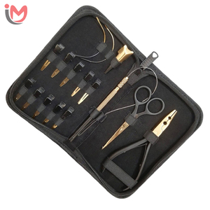 Hair Extension Micro Ring Tool Kit Gold Black Styling <b>Pliers</b> <b>Set</b> for Tape & Micro Links - Product Image 1