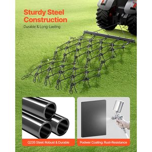 Erpice a Denti Affilati Durevole 4 ft X 5.6 ft, 80 Denti, Accessorio per ATV/UTV/Trattore, per Preparazione del Terreno e Altri Macchinari Agricoli - Product Image 3