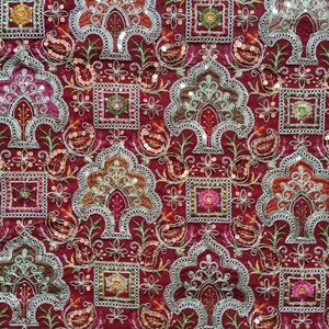 Premium 55 Inch Panna Heavy Work <b>Embroidery</b> Fabric Luxury Stone Studded Textile Wholesale Bridal Dress <b>Material</b> Factory - Product Image 1
