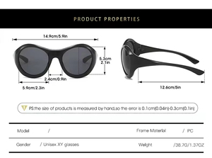 Lunettes de soleil ovales surdimensionnées 2025 – Tendance Y2K Punk pour femmes et hommes – Sports de plein air – Verres PC – Protection UV400 - Product Image 6