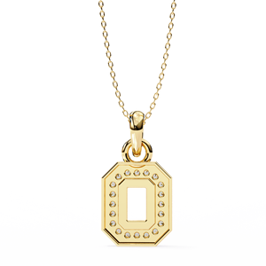 Collar con Colgante de Inicial Octogonal de Lujo Chapado en Oro de 14K, con Diamantes Cultivados en Laboratorio, Engaste de Bisel, Letra Personalizada, Certificado de Laboratorio - Product Image 5