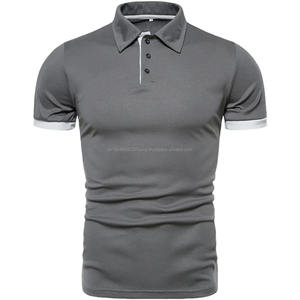 Polo de manga corta para hombre, estilo casual, color sólido, temporada 2023, para comercio exterior. - Product Image 1
