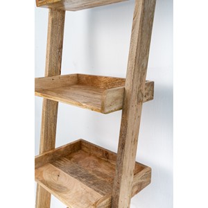 Estante Escalera Decorativa de Madera de Mango - Soporte Rústico para Almacenamiento de Mantas al por Mayor - Product Image 1