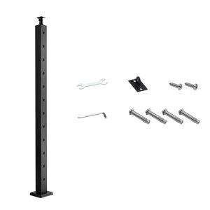 Palo per Ringhiera a Cavo 42x1x2 Pollici in Acciaio Inox, Palo per Ringhiera Esterna con Fori Angolati a 30 Gradi Pre-Forati per Ringhiere a Cavo - Product Image 5