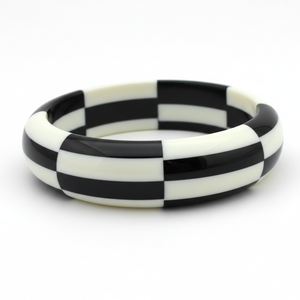 กำไลข้อมือเรซิ่นทำมือ - กำไลเรซิ่นวินเทจสองสีทันสมัยแบบซ้อนได้ กำไลเรซิ่นเรขาคณิตหลากสีสั่งทำได้ ขายส่งเครื่องประดับเรซิ่น - Product Image 3
