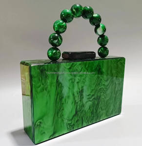 Handcrafted Designer Resin Beads Stone <b>Clutch</b> Bag Magnet Closure Indian Handmade Party <b>Wedding</b> Bridal <b>Clutch</b> Customizable Size - Product Image 3