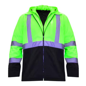 High-Visibility Reflective Safety <b>Work</b> Jacket for Construction & Road Workers ANSI Class Fluorescent Hi-Vis Workwear Jacket - Product Image 1