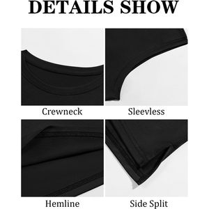 2025 camisetas sin mangas para hombre XL poliéster Casual entrenamiento gimnasio corte músculo Fit Camiseta con cuello redondo y capucha estilo liso - Product Image 3