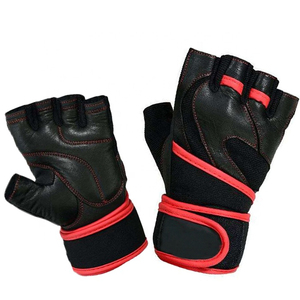 Fingerless Cowhide Leather Fitness Gloves with Integrated Wrist Wraps - Breathable Heavy Duty Gym Grips for Men & Women - Product Image 5