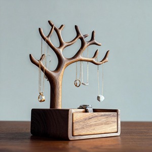Wooden Jewelry <b>Storage</b> Stand With Drawer For Home Decor Closet Accessory Organization And <b>Tabletop</b> <b>Storage</b> Solution From India - Product Image 4