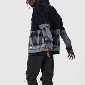 Ventes chaudes - Vestes en jean réversibles écologiques à col montant, style streetwear décontracté surdimensionné, impression de logo personnalisée, prix bas - Product Image 4