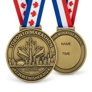 Medallas Deportivas Personalizadas de Zinc Chapadas en Oro con Impresión UV y Logotipo para Maratones, Torneos y Campeonatos - Product Image 1