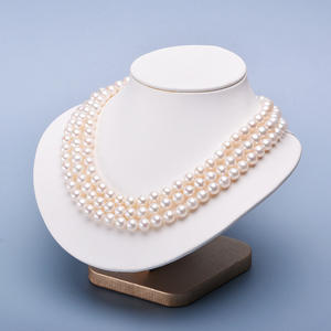 Collier de perles d'eau douce de bonne qualité Tilian, 8-9 pouces, presque trois rangs, avec boucle en argent S925, en cadeau - Product Image 1