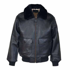Blouson aviateur classique pour homme, grande taille, fermeture éclair courte, simili cuir, chaud, élégant, confortable, inspiré de l'aviation - Product Image 5