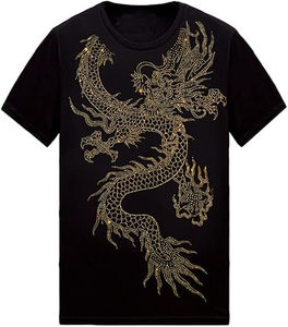 T-shirts pour hommes en coton personnalisés avec strass, manches courtes, taille plus, épaules tombantes, T-shirt blanc avec strass pour hommes - Product Image 6