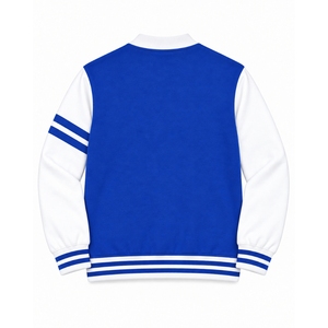 Cárdigan Universitario de la Universidad Estatal de Tennessee, Azul y Blanco, Mangas en Contraste, Logotipo Bordado, Cuello en V, Manga Larga, Estilo Preppy - Product Image 2