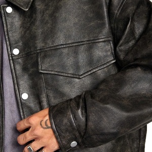 Blouson en cuir de vachette de haute qualité, design OEM 2025, logo et design personnalisés acceptés, blouson aviateur en cuir - Product Image 4