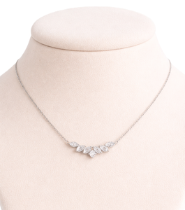 Collier en or massif 14K 18K avec diamants de laboratoire taille marquise et ronde, collier de mariage minimaliste, bijoux de mode certifiés IGI - Product Image 4