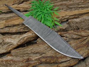 Cuchillo Bowie de Caza al Aire Libre de Acero de Damasco Forjado a Mano al por Mayor, Hoja en Blanco para Bricolaje, Hoja en Blanco con Espiga Oculta Personalizada, Fabricante OEM a Granel - Product Image 3