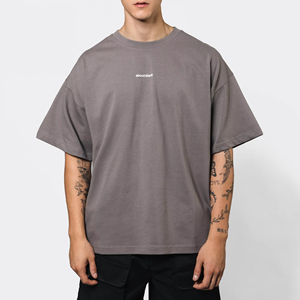 T-shirt Homme Oversize à Manches Courtes avec Logo Frontal, Noir Uni, en Coton Tricoté Anti-rétrécissement, Style Urbain, Col Rond, Haut Décontracté - Product Image 6