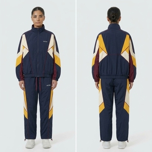 Chándal Cortavientos Holgado Negro Liso para Hombre y Mujer - Traje de Running de 2 Piezas de Nylon y Poliéster, Muestra Rápida, Venta al por Mayor OEM - Product Image 5