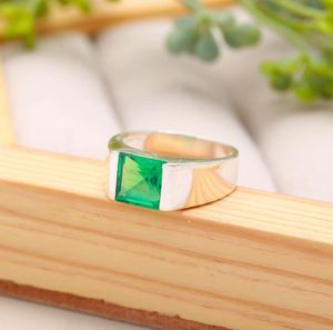 Square Cut <b>Emerald</b> Men's Wedding Engagement <b>Ring</b> 925 Sterling <b>Silver</b> 14K Gold Plated Bezel Setting Luxury - Product Image 3