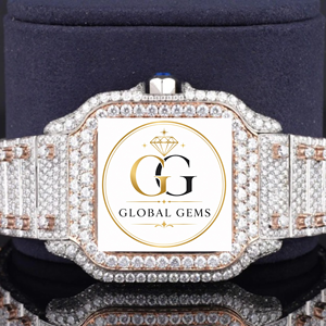 Reloj de Diamantes con Baño de Oro de Lujo y Alta Calidad para Hombre, Estilo Casual para Club y Noche, Disponible a Precio de Exportación - Product Image 6