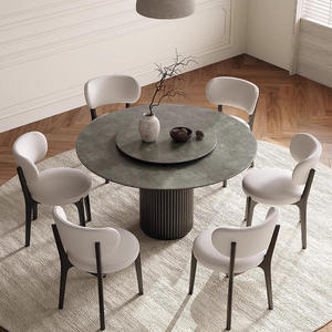Ensemble de table et chaises de salle à manger rectangulaire moderne de style nordique Daystar Trade, plateau tournant en marbre, 6 places, assemblage requis, luxe - Product Image 2