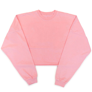 Camiseta Corta Deportiva de Manga Larga con Cuello Redondo y Color Sólido para Mujer, Fabricada con Tela Suave, Camiseta Deportiva Corta para Mujer - Product Image 1
