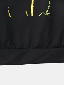 Sweat à capuche personnalisé pour femme avec imprimé graphique Chat Noir Tournesol 'You Are My Sunshine' en molleton à col bénitier - Product Image 6
