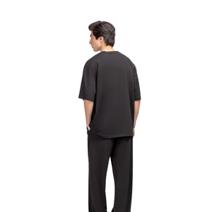 Camiseta de Algodón Negra para Hombre, Corte Regular, Estampado Serigrafiado, Estilo Casual, Transpirable, para Uso Diario, Moda Veraniega - Product Image 2