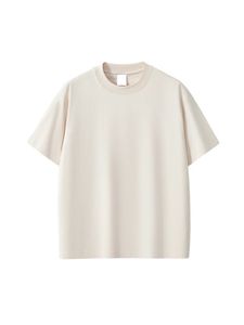 Camiseta de algodón rosa para hombre, cuello redondo, manga corta, corte regular, diseño casual con letras, antipilling, diseño liso. - Product Image 3