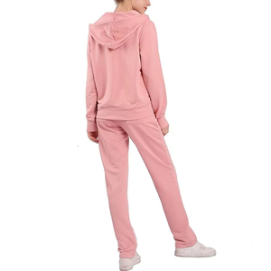 Ensemble de survêtement d'hiver pour femme à capuche, délavé à l'acide, coupe classique, 100 % coton, séchage rapide, respirant, pour yoga et sport, avec logo personnalisé OEM - Product Image 2